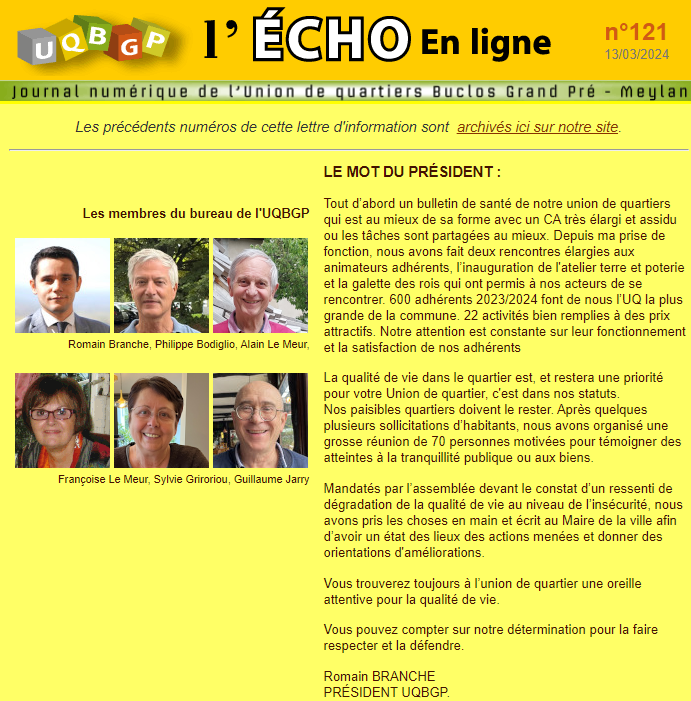 Echo en ligne mars 2024